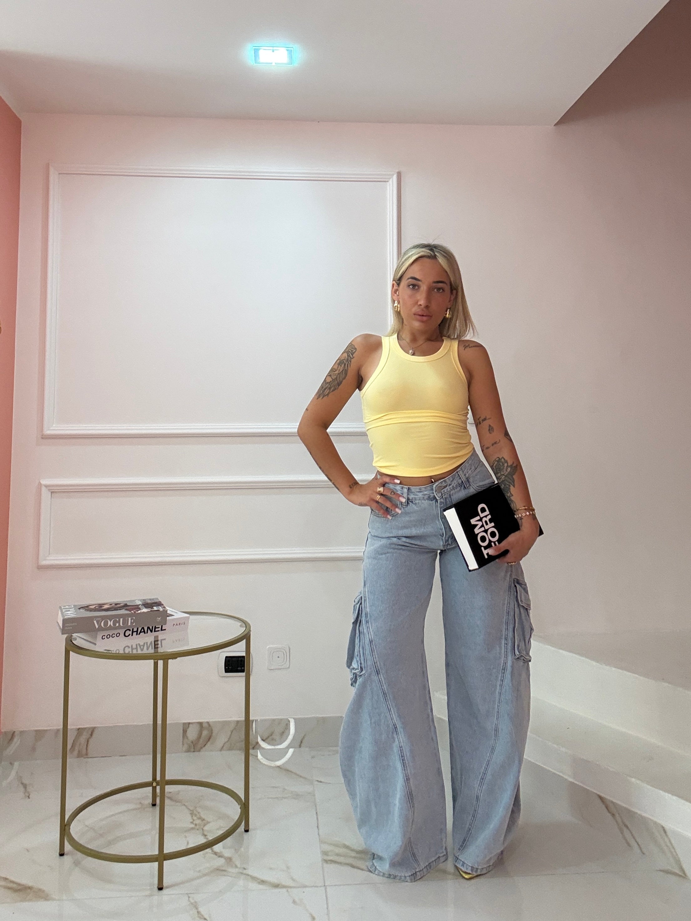 TOP MELANIE A COSTINE GIALLO